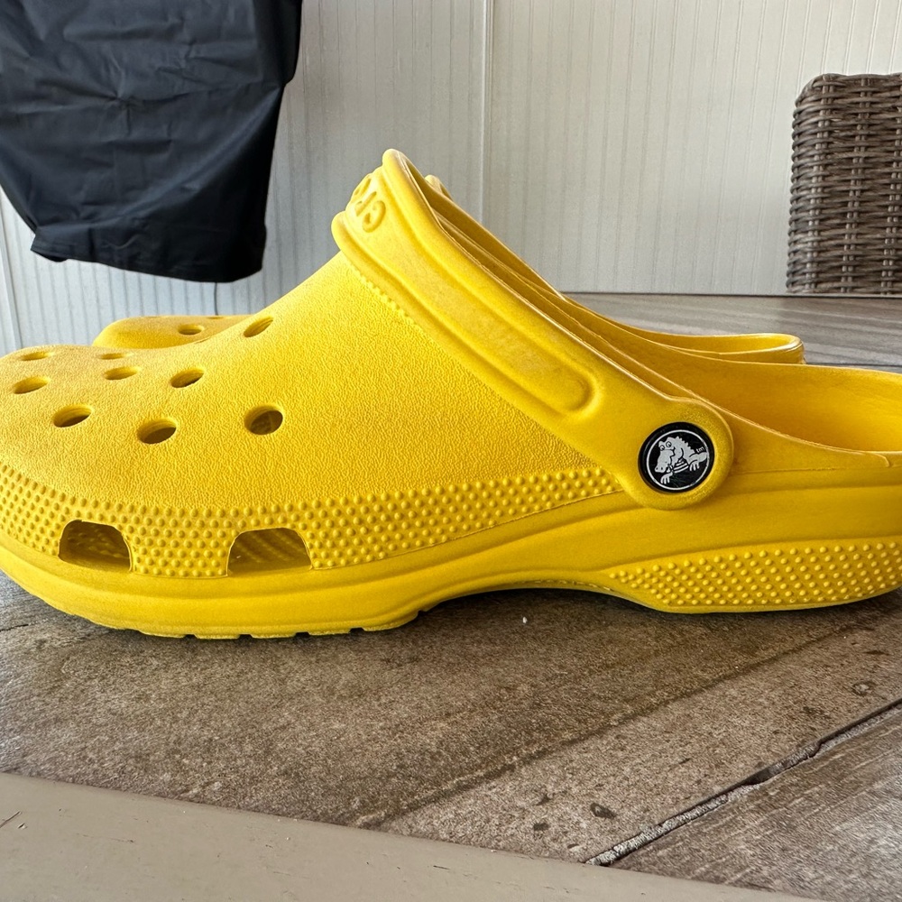 Yellow crocs -